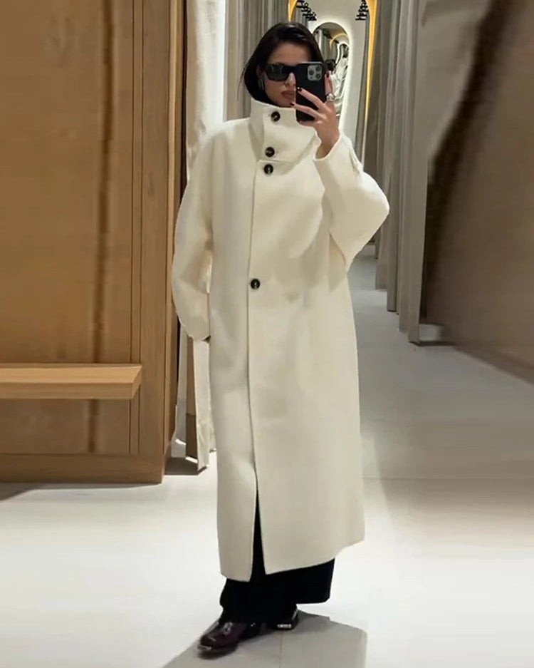 Julia Stand Collar Long Coat 0