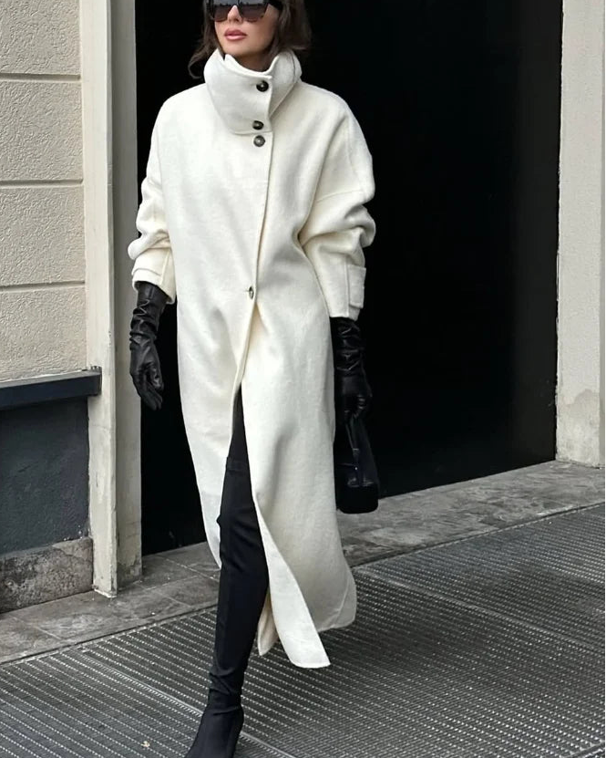 Julia Stand Collar Long Coat 1