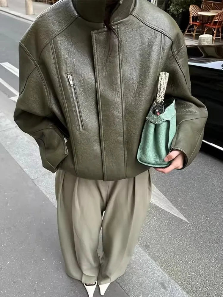 Nova Faux Leather BomberJacket 3