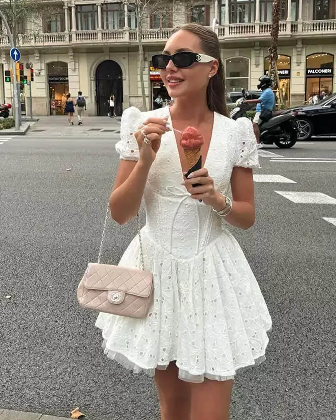 Shayne Puff Sleeve Embroidered Mini Dress 1