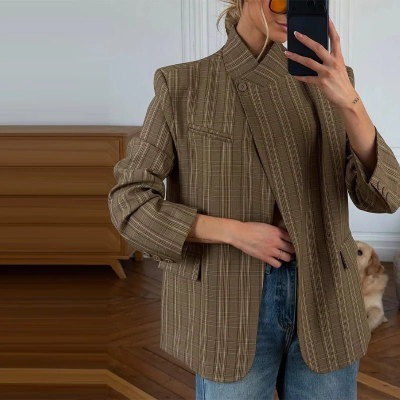 Willow Stand Collar Striped Suit Jacket 5