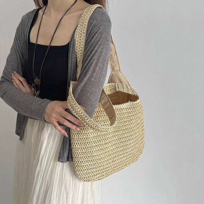 SOERA Miranda Woven Straw Tote - Bag - Brown