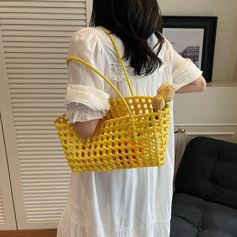 SOERA Sienna Hollowed Shoulder Tote - Bag - Yellow