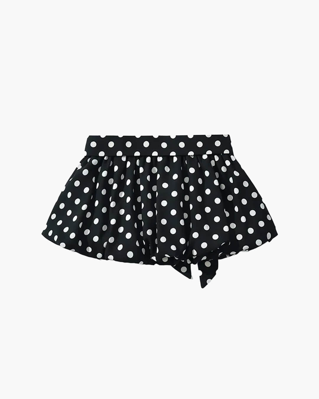 SOERA Astrid Polka Dot Elastic Waist Mini Skirt - Bottoms - Black M