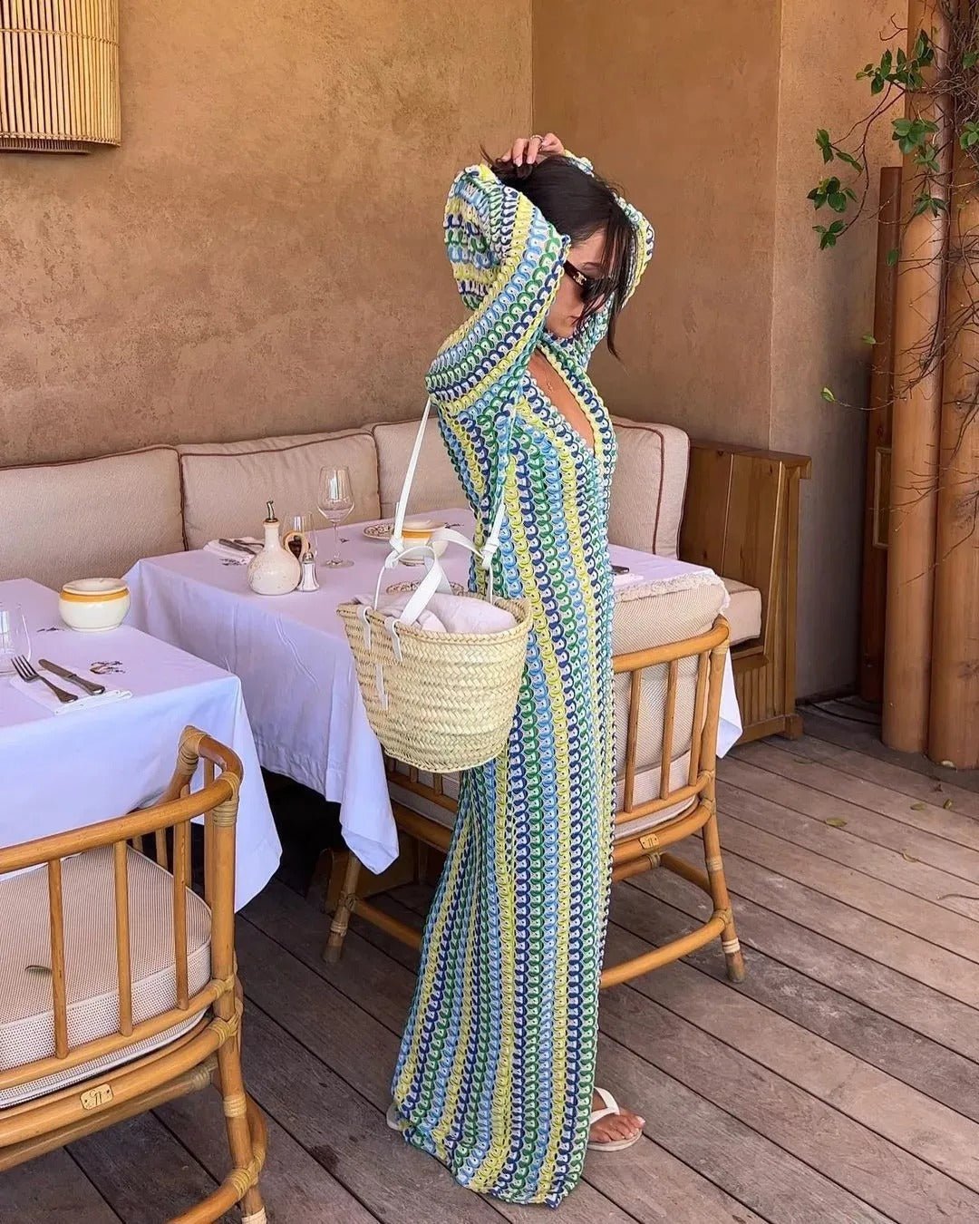 SOERA Beatrice Crochet Stripe Maxi Dress - Dress - SOERA-367811-S-SAGE-87491 Sage S