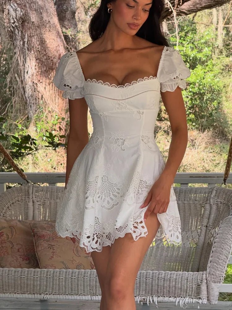SOERA Beatrice Lace Hollow - Out Mini Dress - Dress - XS