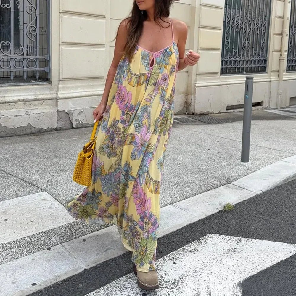 SOERA Bianca Floral Chiffon Cami Dress - Dress - Yellow XS