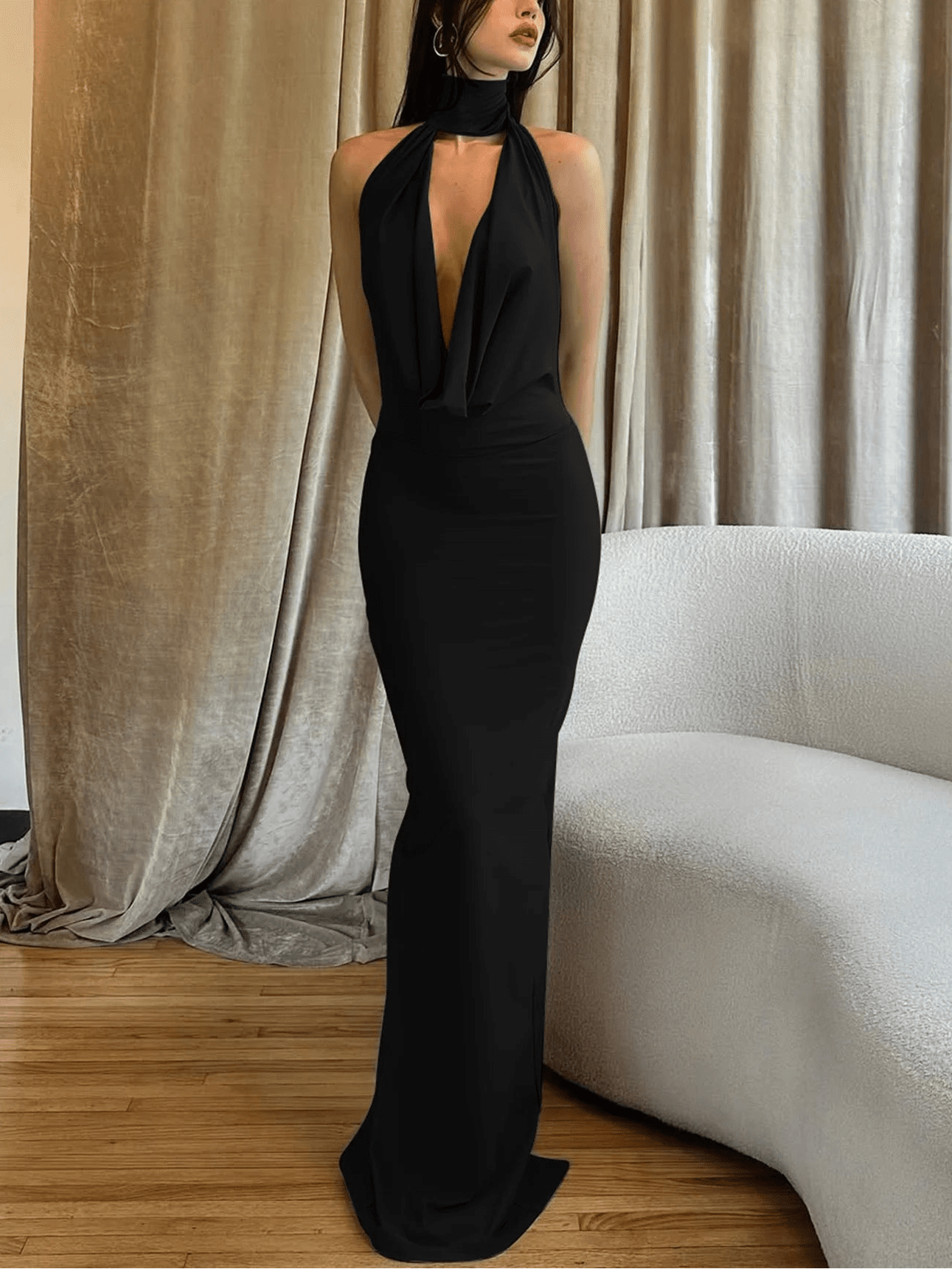 SOERA Bianca Sleeveless Backless Slit Maxi Dress - Dress - Black XS