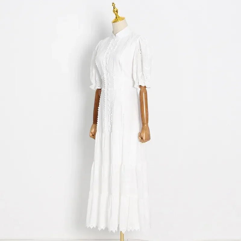 SOERA Isabelle Eyelet Lace Puff Sleeves Midi Dress - Dress - SOERA-364163-DEF-OS-16295 Pink XS