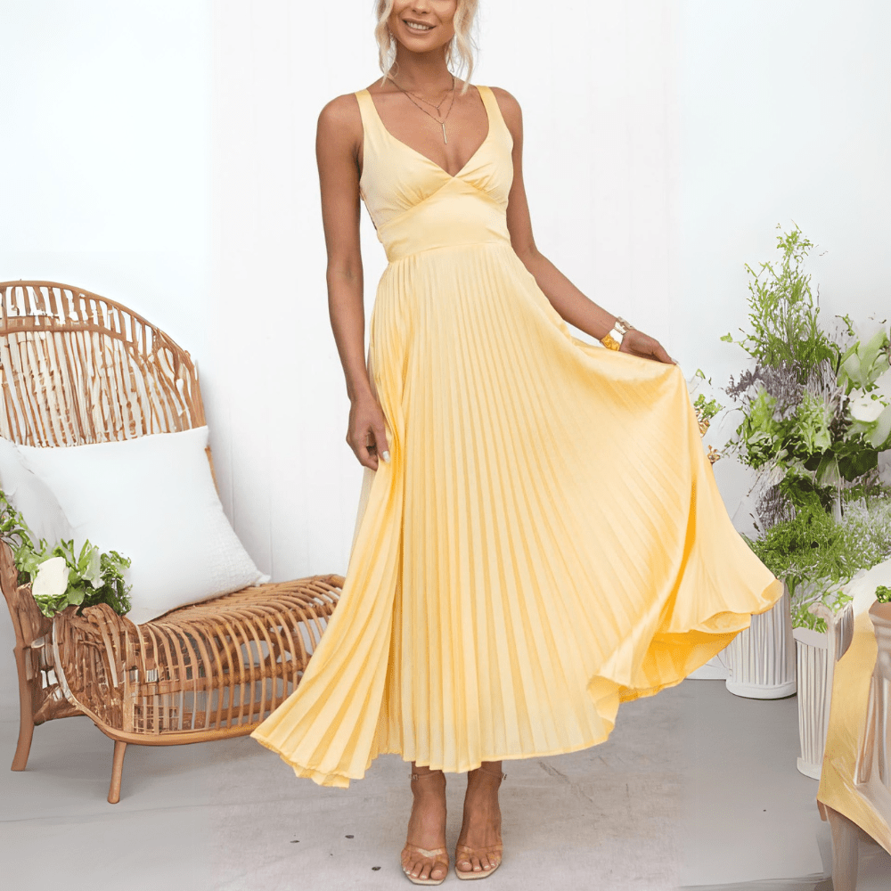 SOERA Sophia Flowing Pleated Summer Maxi Dress - Dress - S
