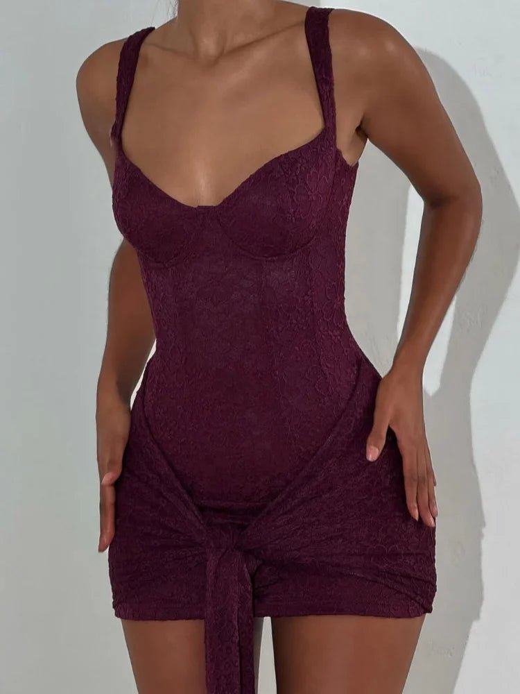 SOERA Amanda Sleeveless Corset Mini Dress - Dresses - 1005010315968452-;yQ1770650334189591051 Burgundy S