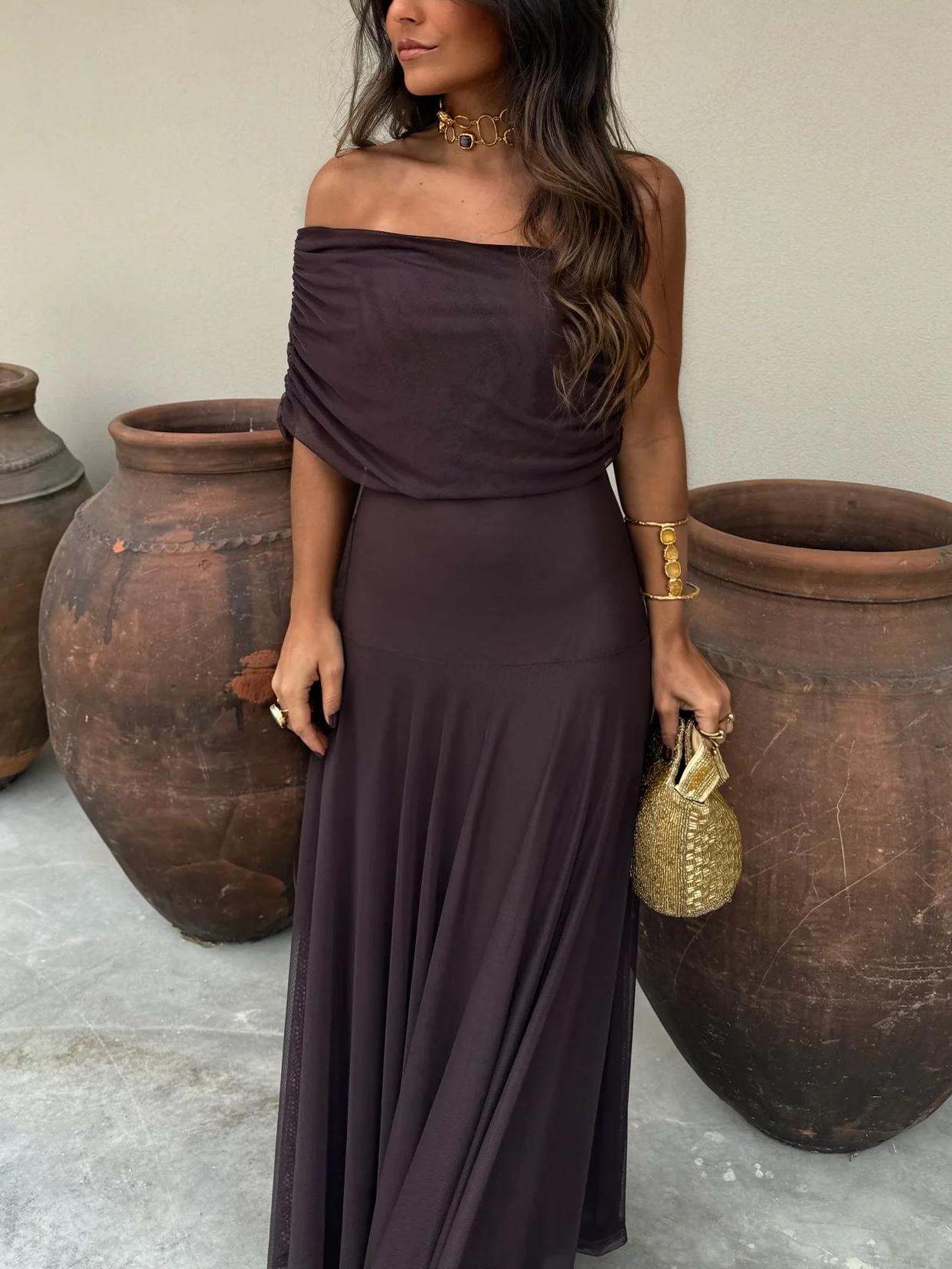 SOERA Anya Off Shoulder Maxi Dress - Dresses - Je1770383550815896521 L