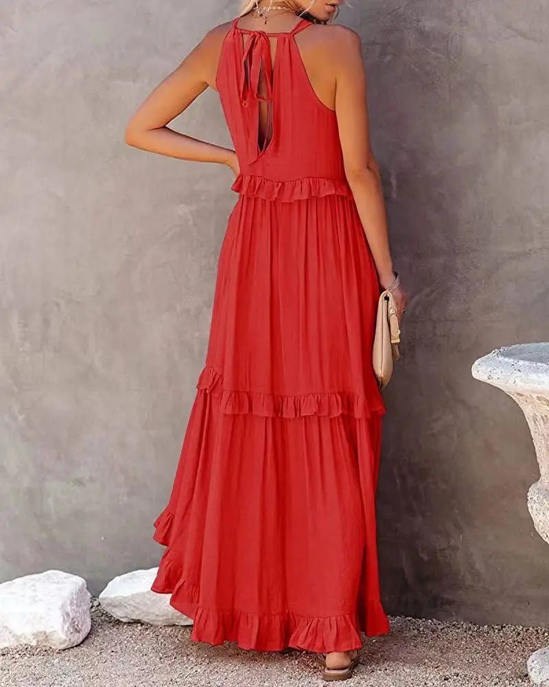 SOERA Celeste Ruffle Hem Beach Maxi Dress - Dresses - White S