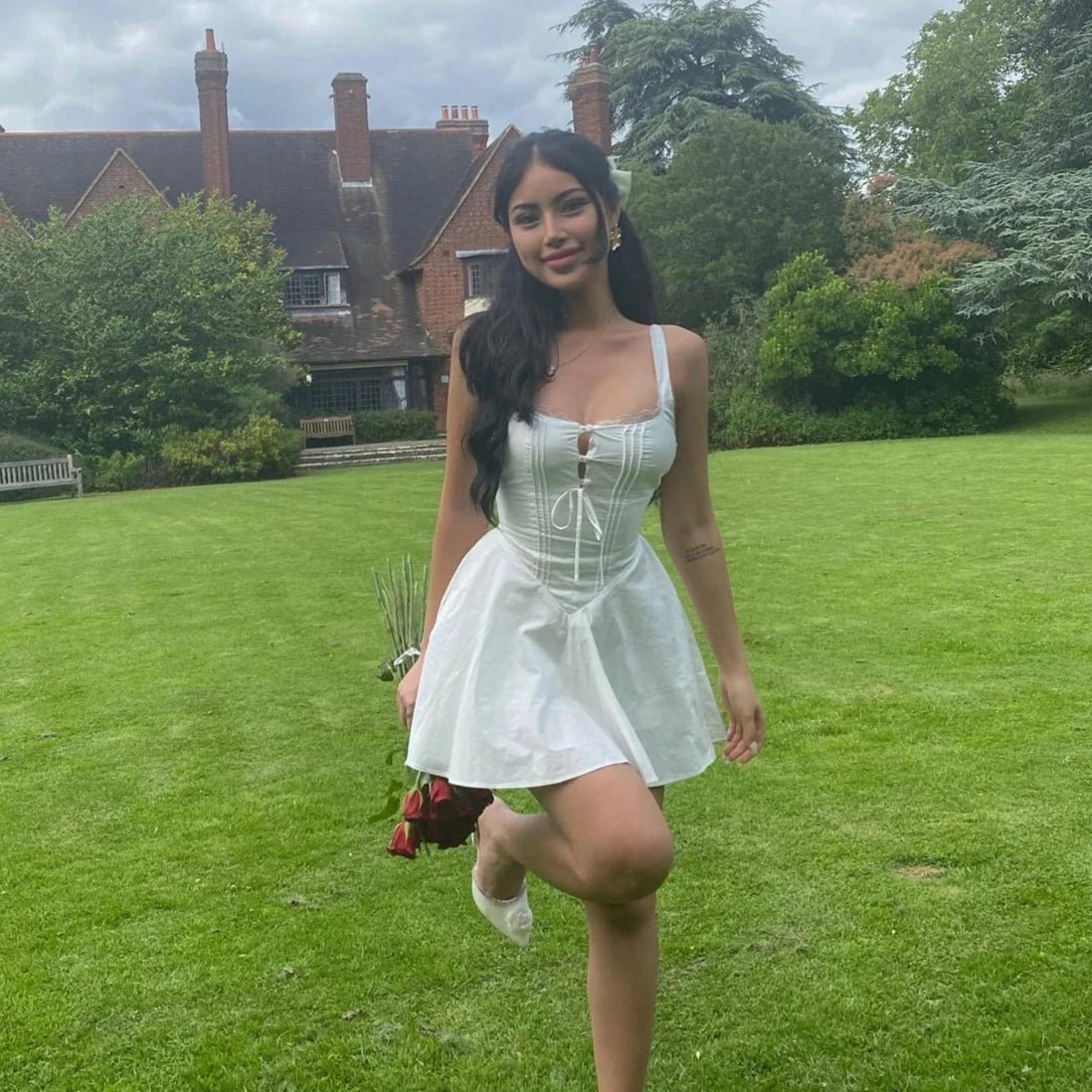 SOERA Jolie Flowy Lace Up Mini Dress - Dresses - 1005007240063088-;If1771345061673000650 Black XS