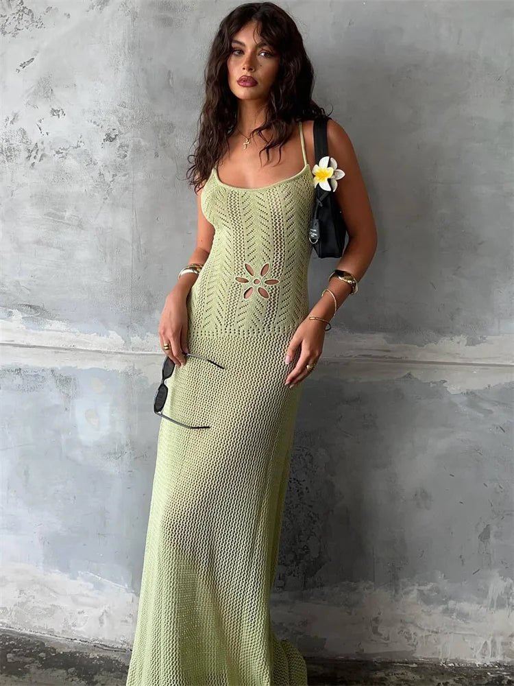 SOERA Lilith Hollow Knit Maxi Dress - Dresses - 1005006698742922-;pe1771839650848034730 White S