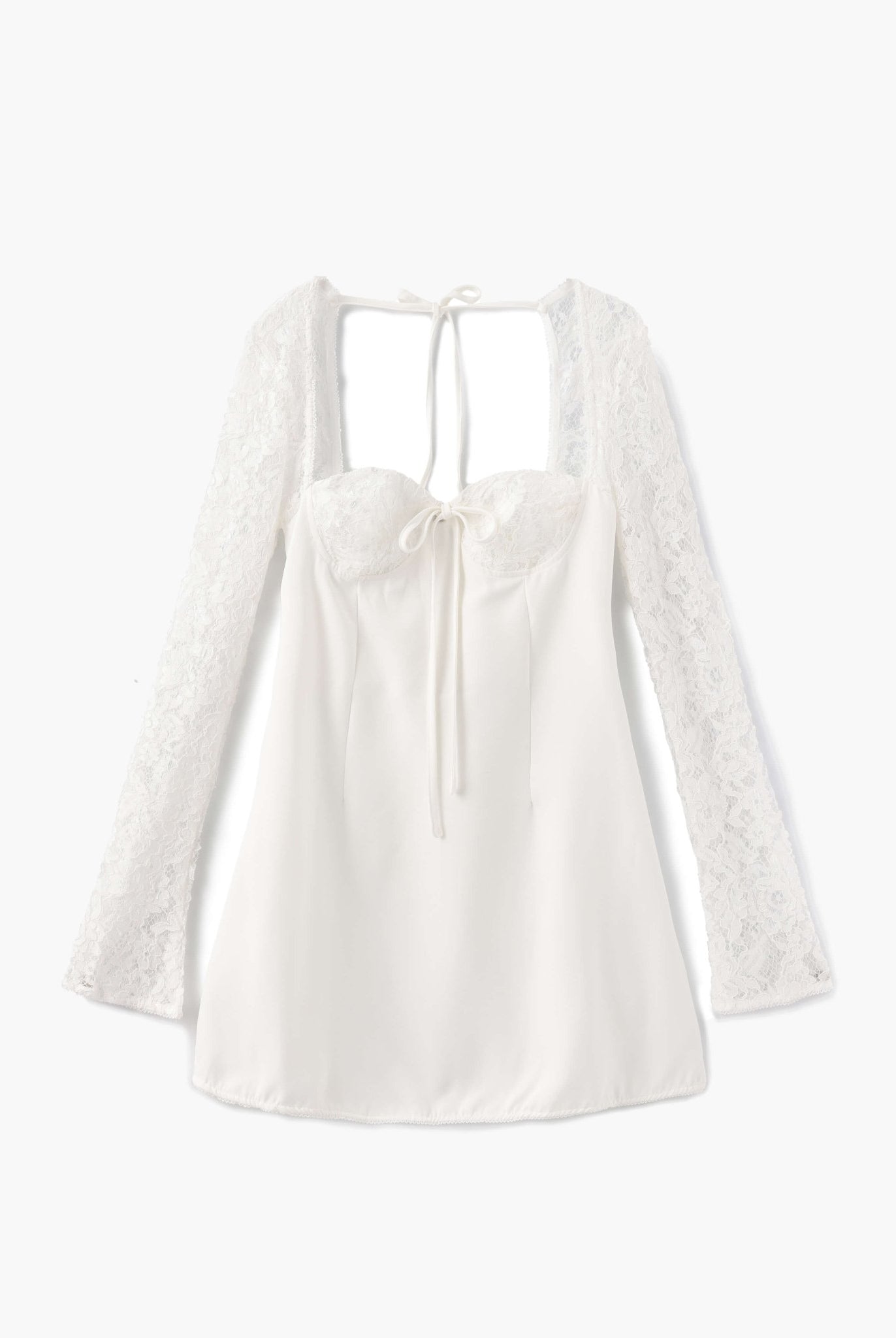 SOERA Louise mini dress with lace details - Dresses - DWOD4-HT169001 white XS