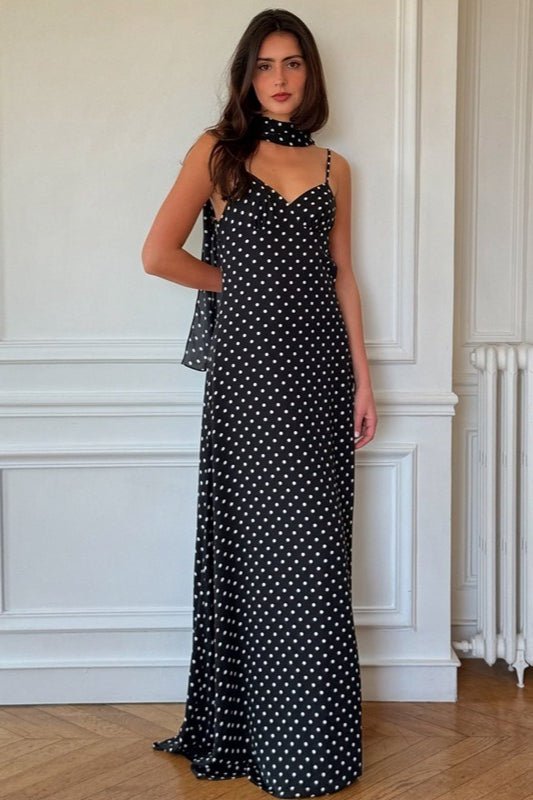 SOERA Madeline Polka Dot Backless Maxi Dress - Dresses - RU1775516058237630744 Black M