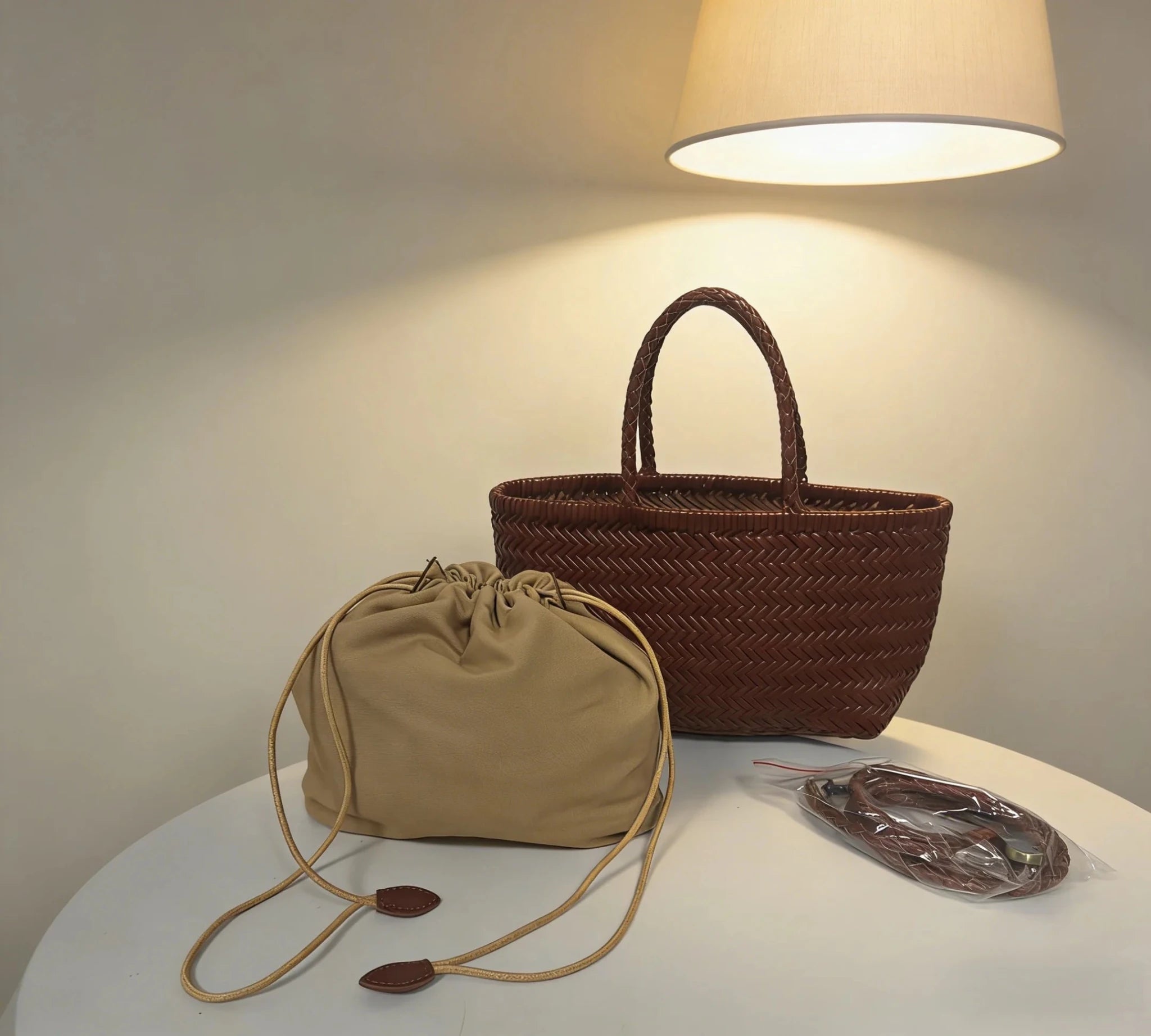SOERA Anais Handwoven Leather Tote Bag - Handbags - Brown