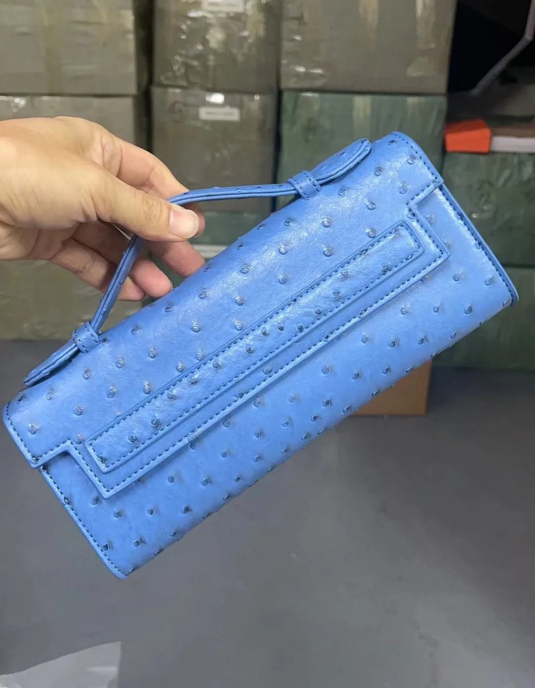 SOERA Bianca Embossed Clutch - Handbags - Blue