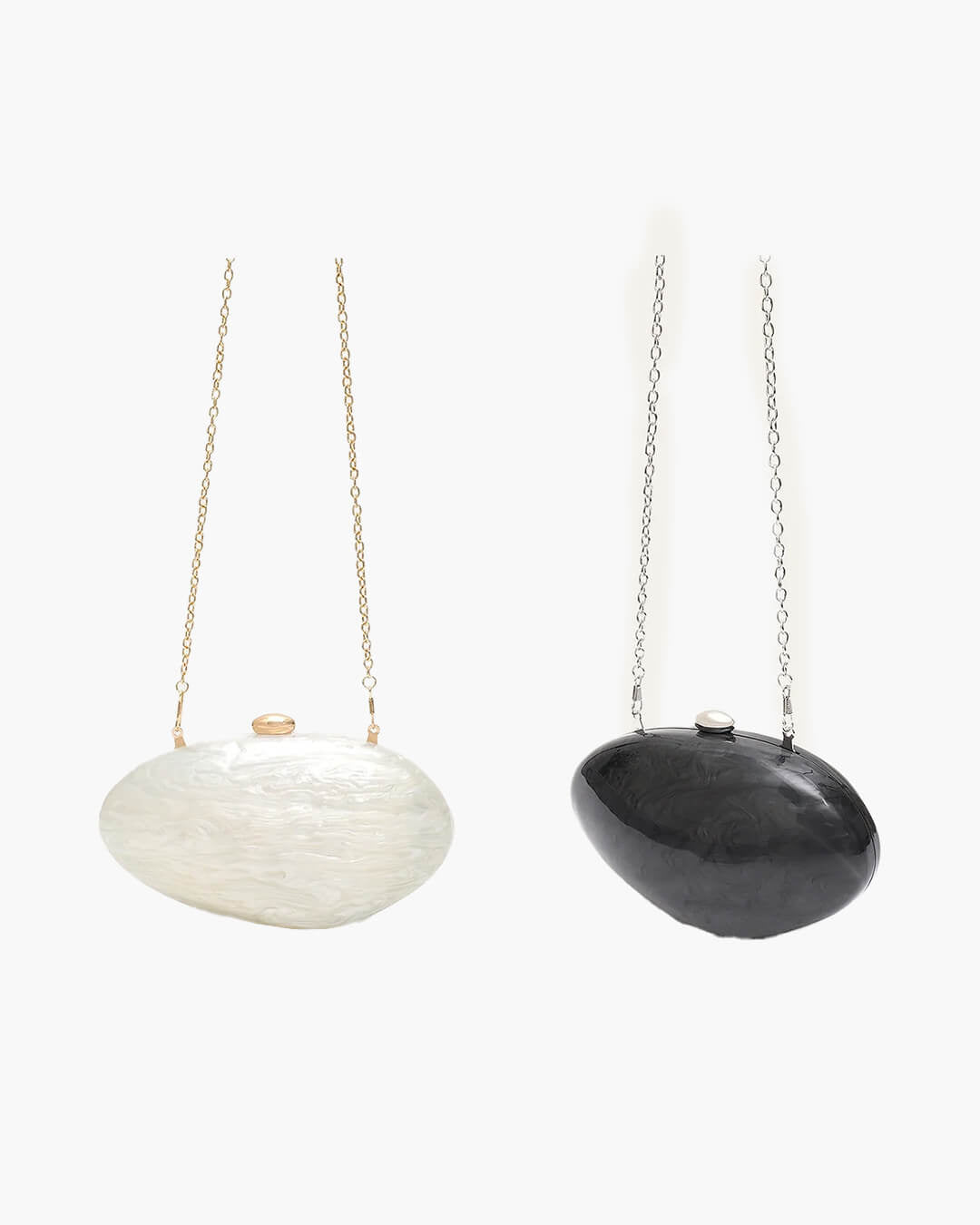 SOERA Bianca Shell - Shaped Acrylic Evening Clutch - Handbags - Black