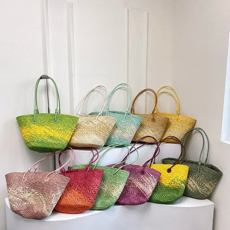 SOERA Camille French Straw Tote Bag - Handbags - Green