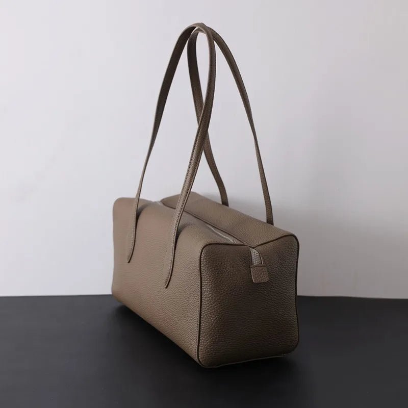 SOERA Elena Genuine Leather Tote Bag - Handbags - Khaki 30