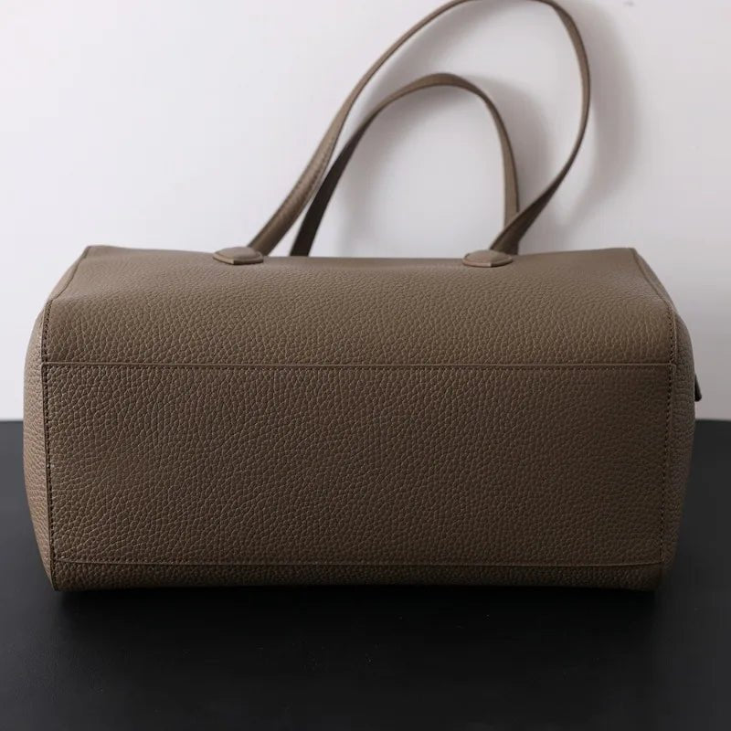 SOERA Elena Genuine Leather Tote Bag - Handbags - Khaki 30
