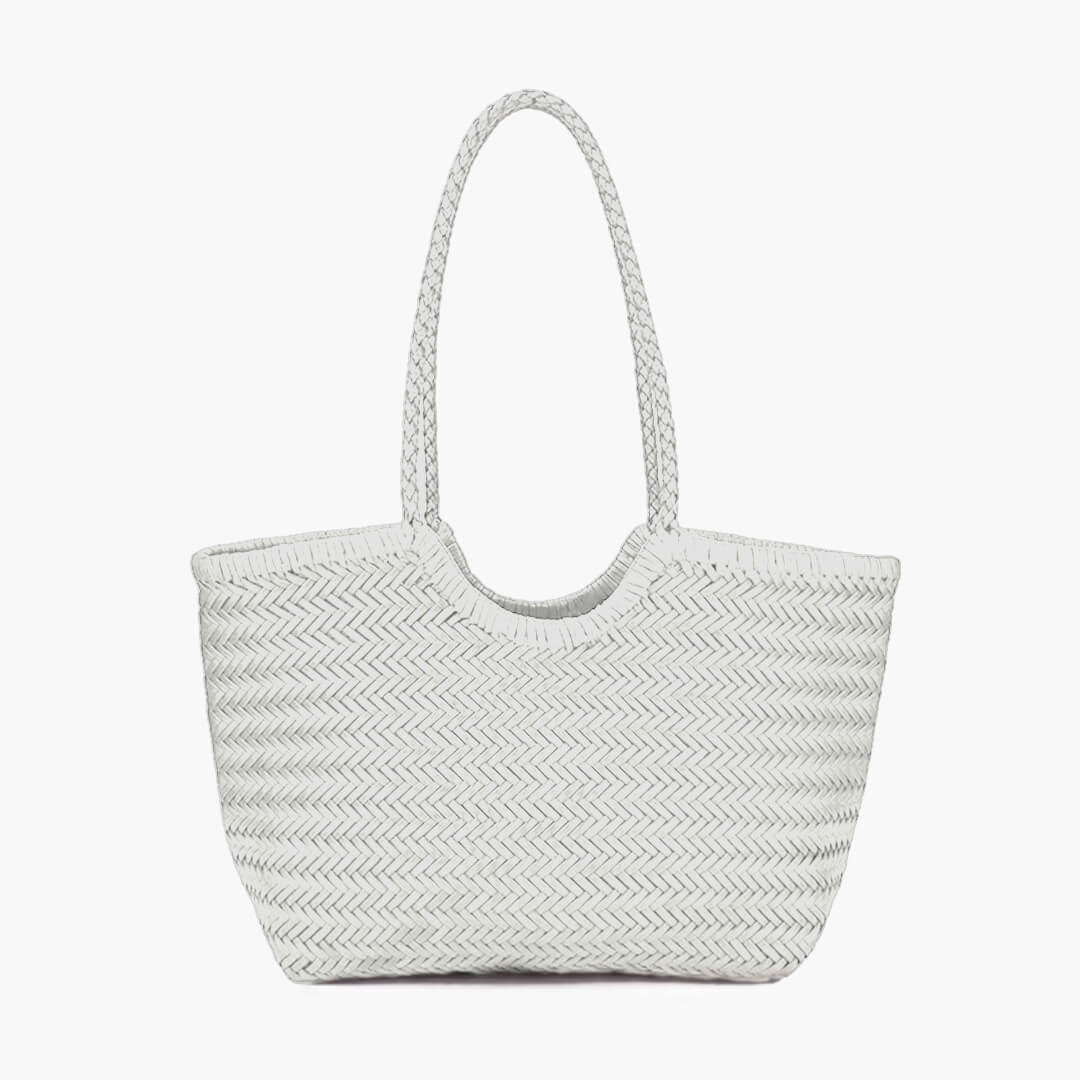 SOERA Rica Woven Faux Leather Bag - Handbags - Soera-Rica-Woven-Faux-Leather-Bag-Handbag/Whiite White Regular