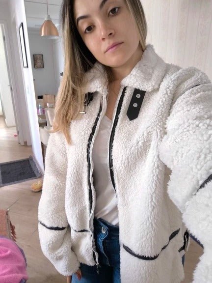 SOERA Chantal Boucle Bomber Jacket - Jackets - 1005007509011560-;Py1764102180596021294 Creme L