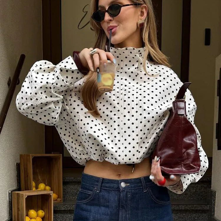 SOERA Hermine Polka Dot Jacket - Jackets - 1005009613676654-;Kf1773321573299472345 White XS