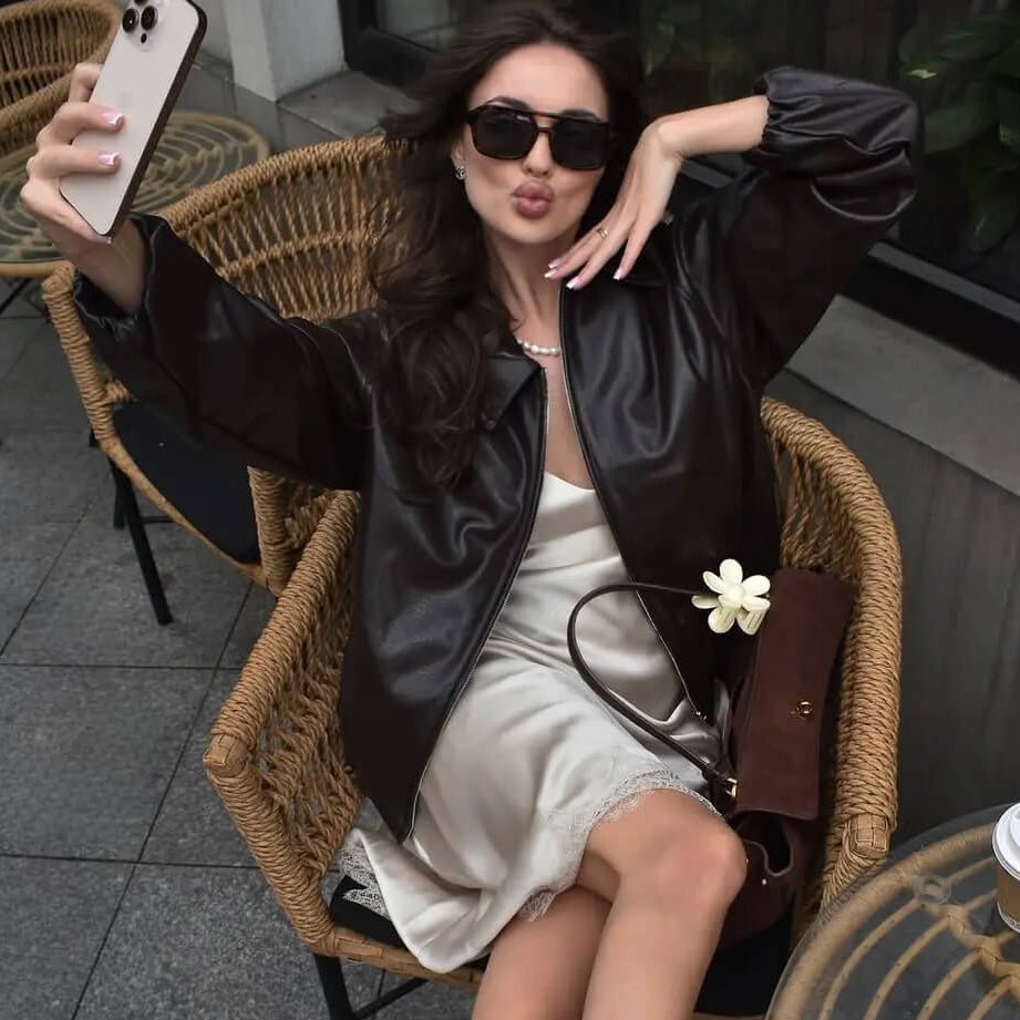 SOERA Jenny Faux Leather Bomber Jacket - Jackets - 1005009936813673-;GD1765284569266582808 Black XS