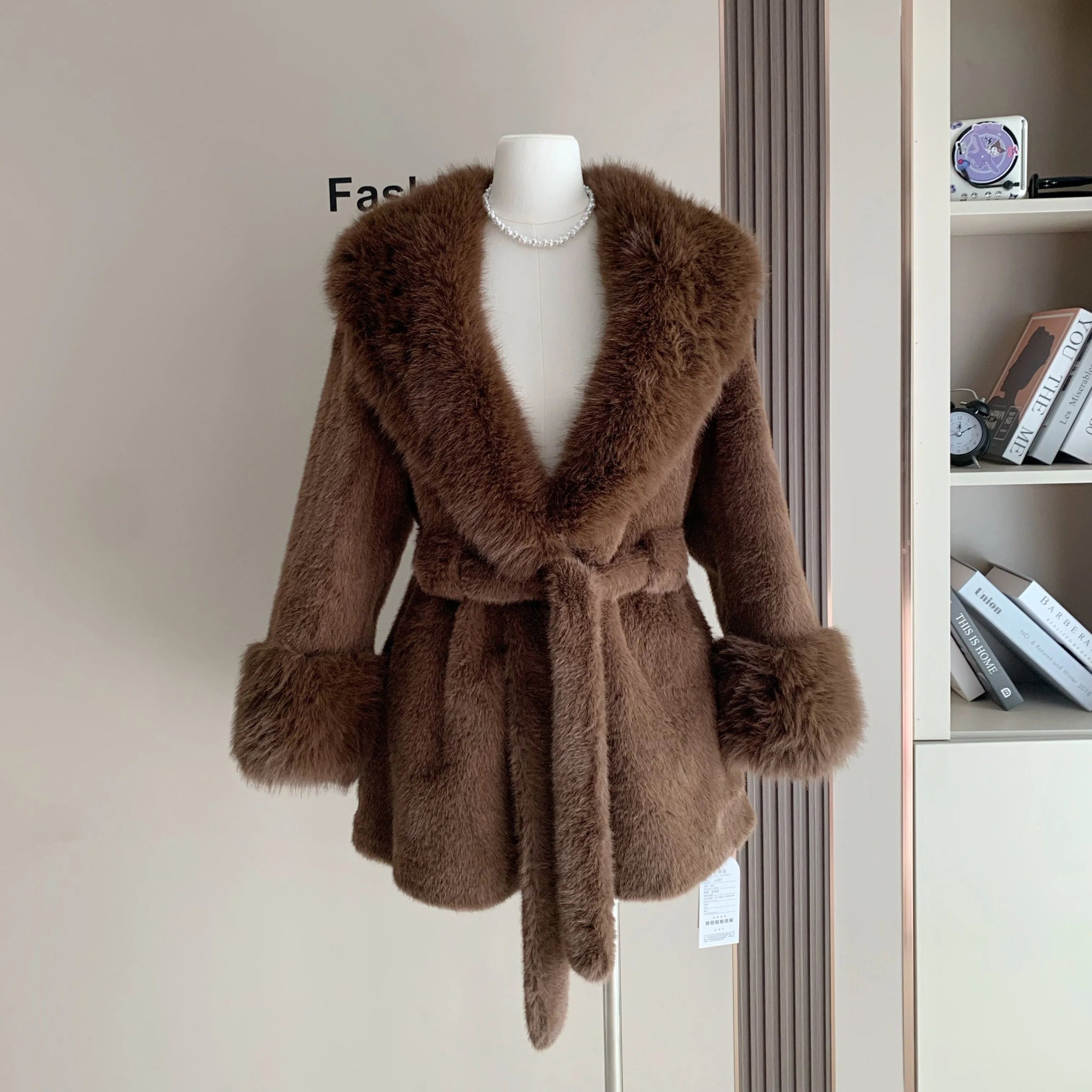 SOERA Jessa Faux Fur Trim Coat - Jackets - Brown M