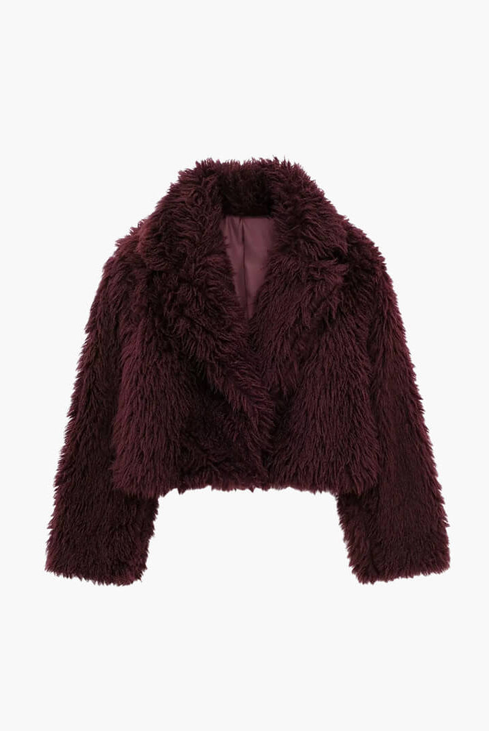 SOERA Mia Faux Fur Jacket - jackets - Soera-Mia-Faux-Fur-Jacket-Burgundy/S Burgundy S