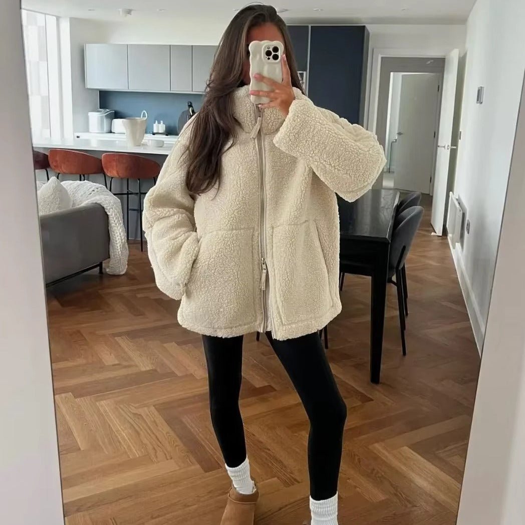 SOERA Susan Zip Up Teddy Jacket - Jackets - XV1763304746542709471 White S