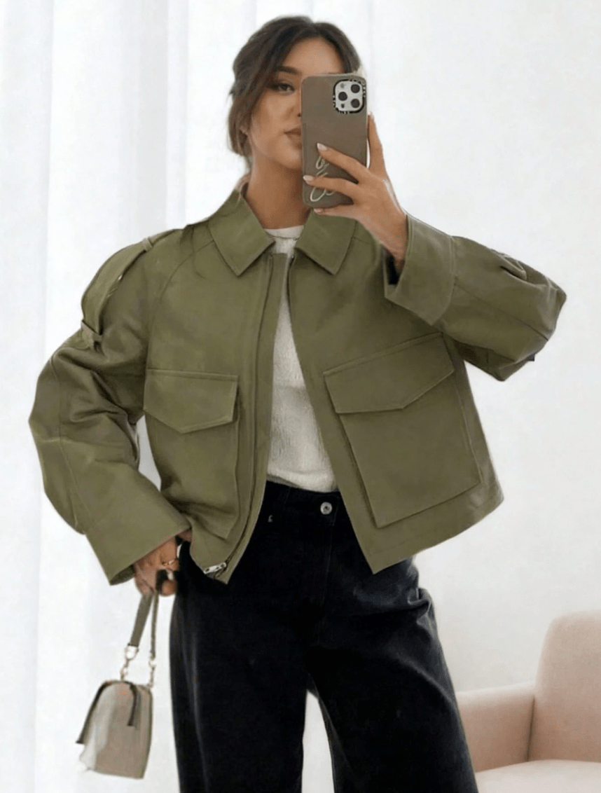 SOERA Valeria Short Pocket Jacket - Jackets - vQ1774532669743626968 Green L