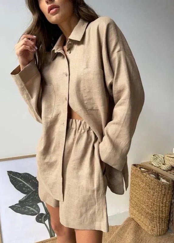 SOERA Beatrice Relaxed Linen Co-Ord Set - Matching Sets - Brown M
