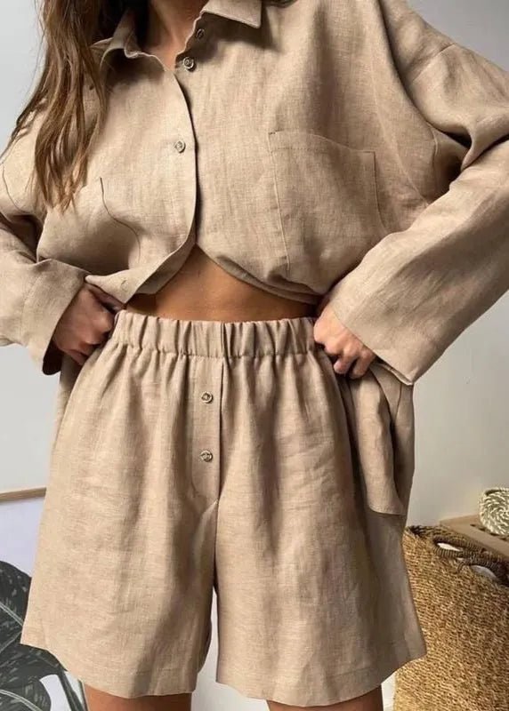 SOERA Beatrice Relaxed Linen Co-Ord Set - Matching Sets - Brown M