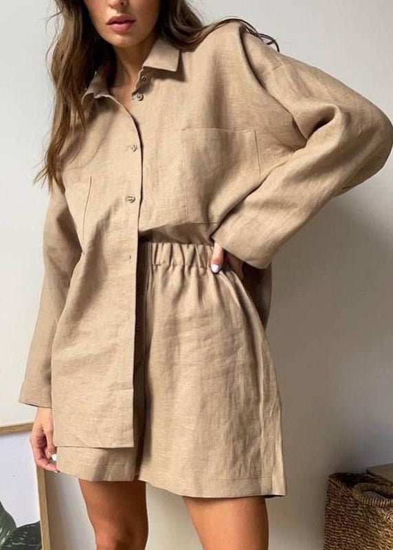 SOERA Beatrice Relaxed Linen Co - Ord Set - Matching Sets - Brown M