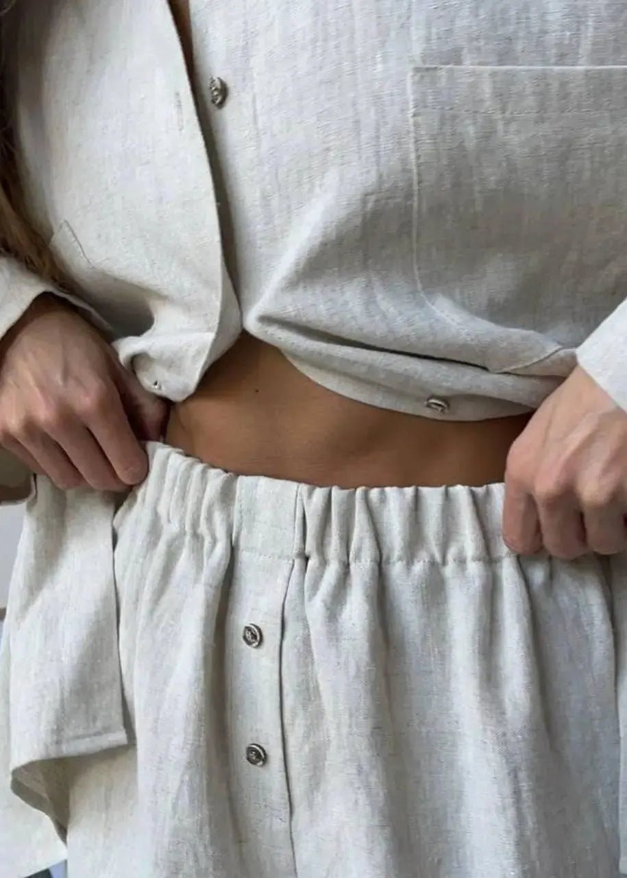 SOERA Beatrice Relaxed Linen Co - Ord Set - Matching Sets - White M