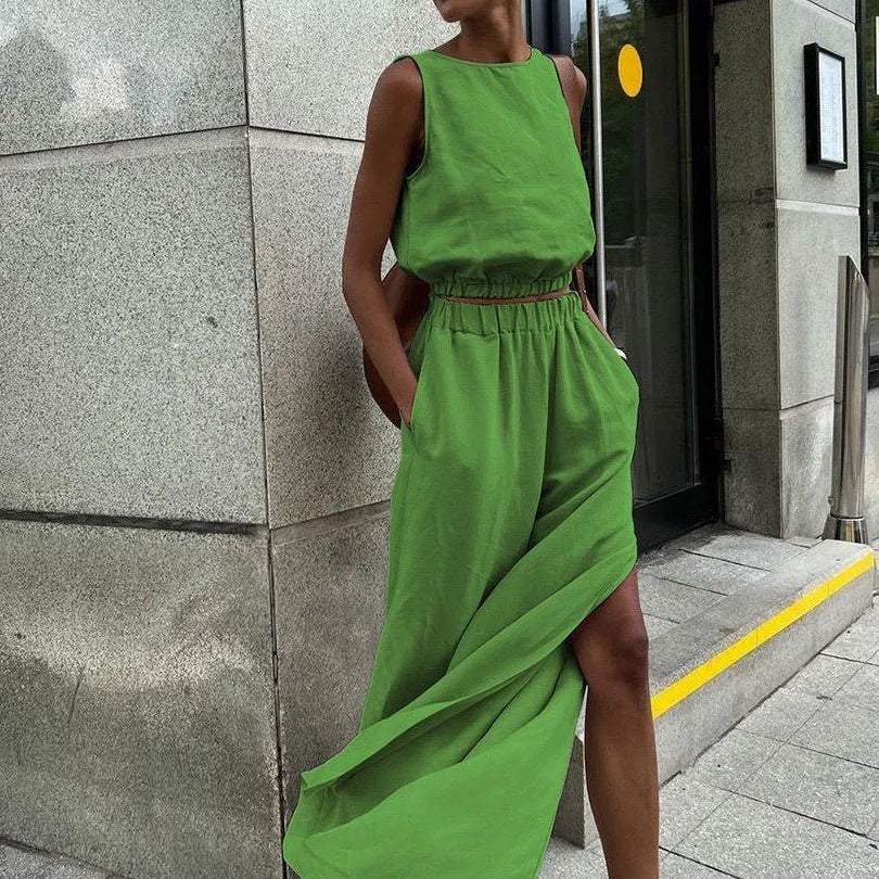 SOERA Celeste Wide - Leg Palazzo Set - Matching Sets - Green S