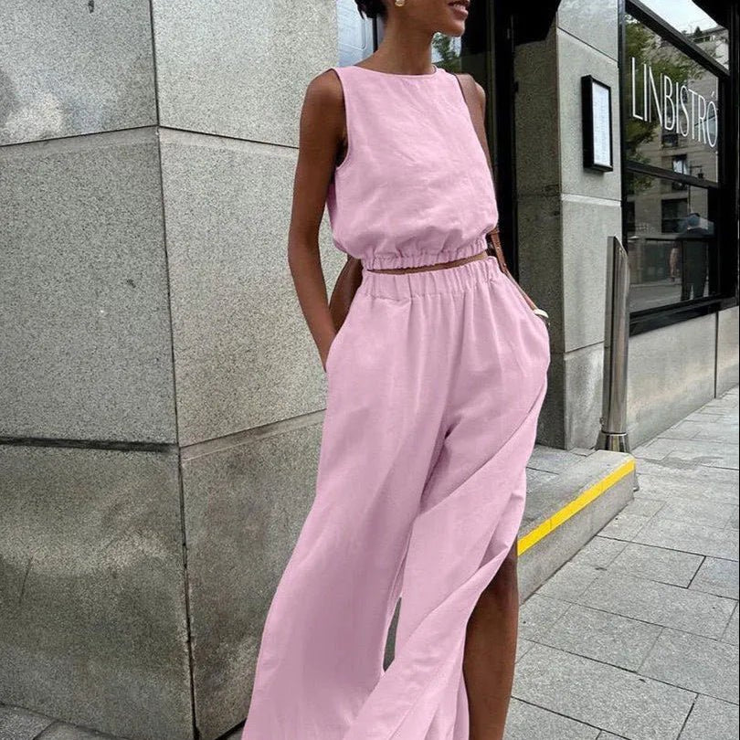 SOERA Celeste Wide - Leg Palazzo Set - Matching Sets - Pink S