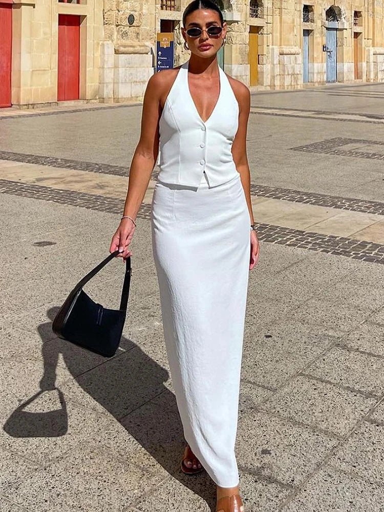 SOERA Lianna Halter Maxi Skirt Set - Matching Sets - 1005008735113023-;Fg1771839650675783802 S