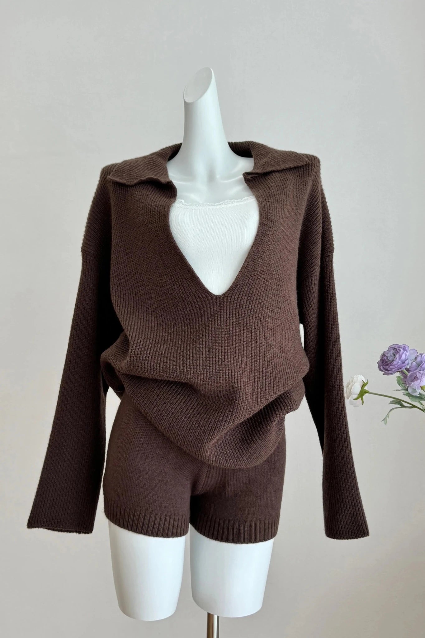 SOERA Jeannette Sweater Suit - Set - 1005007794073525-;fz1769140529556711185 Brown S