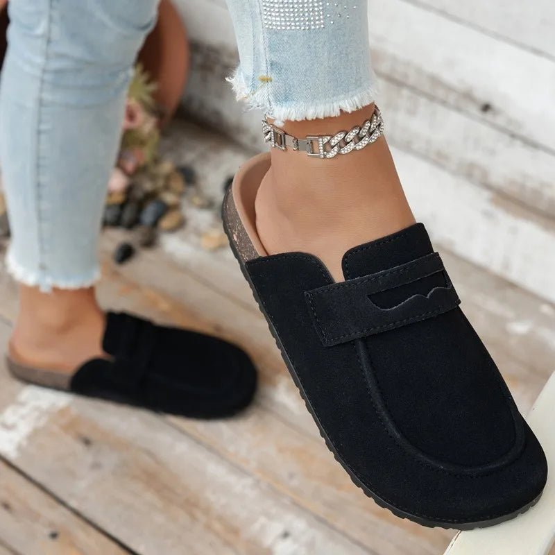 SOERA Bianca Cork Suede Mules - Shoes - Black 36