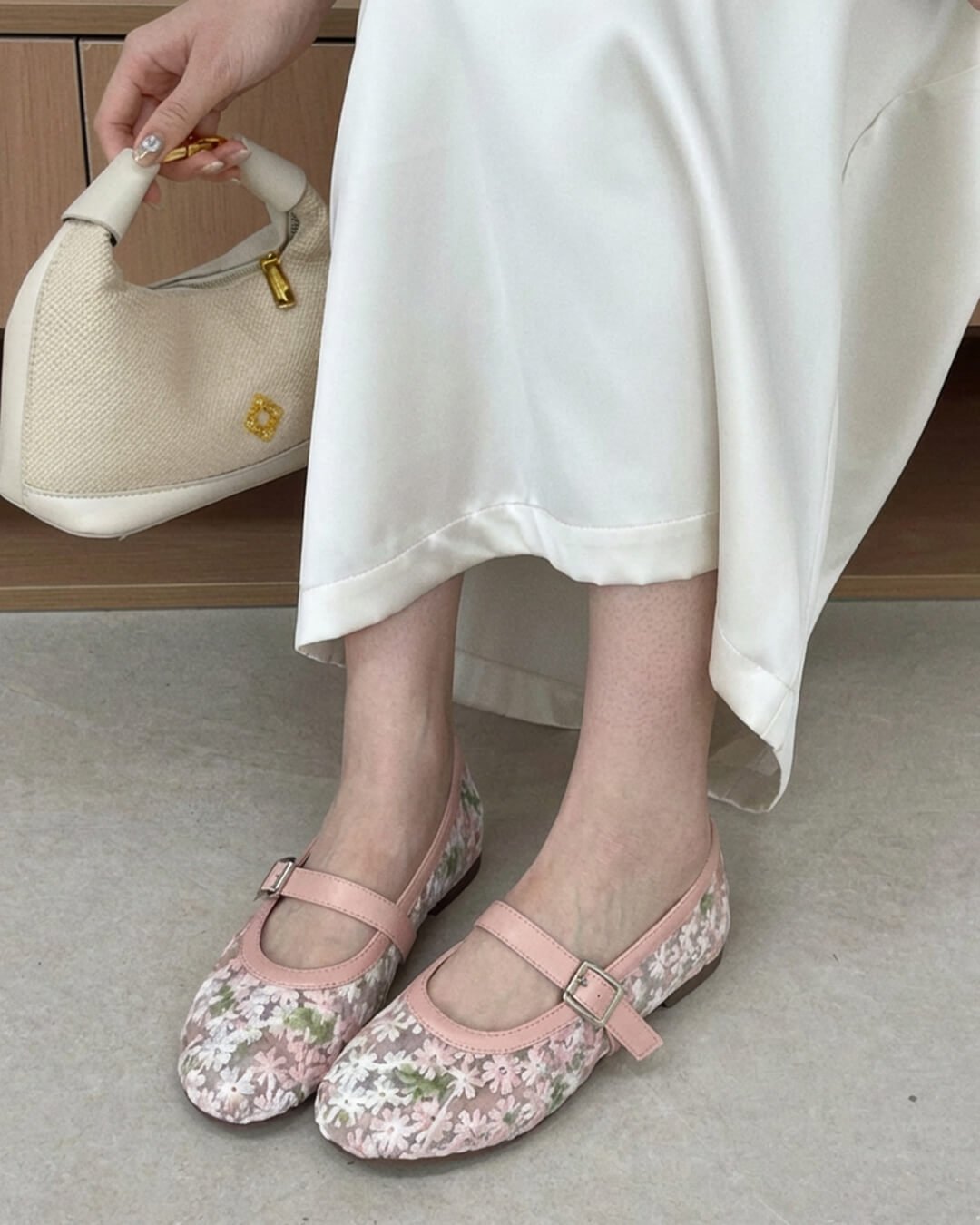 SOERA Helen Mesh Mary Jane Ballet Flats - Shoes - 1005010714131580-;XQ1769140528171779233 Pink 36