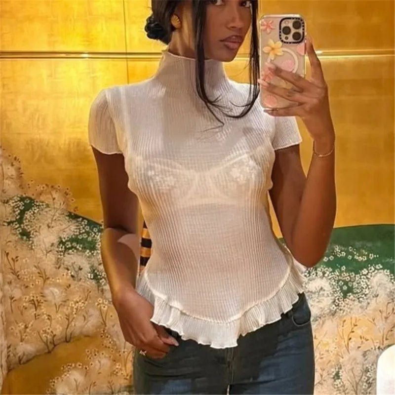 SOERA Celeste Ribbed Turtleneck Tee - Top - XS