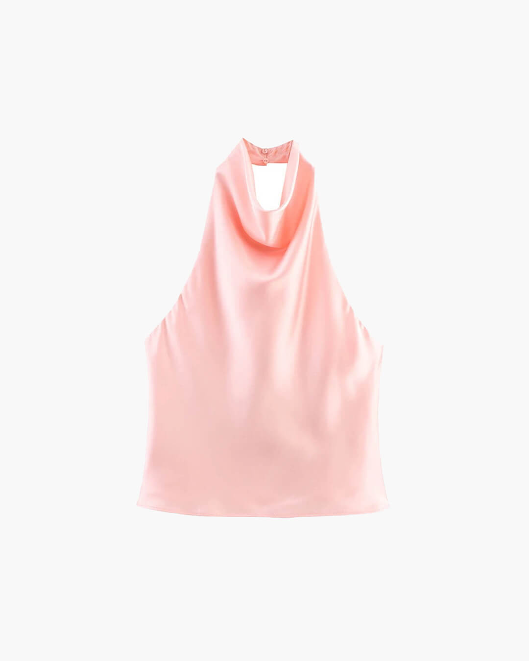 SOERA Anastasia Halter Backless Satin Top - Tops - tx1764442362187758383 Pink S