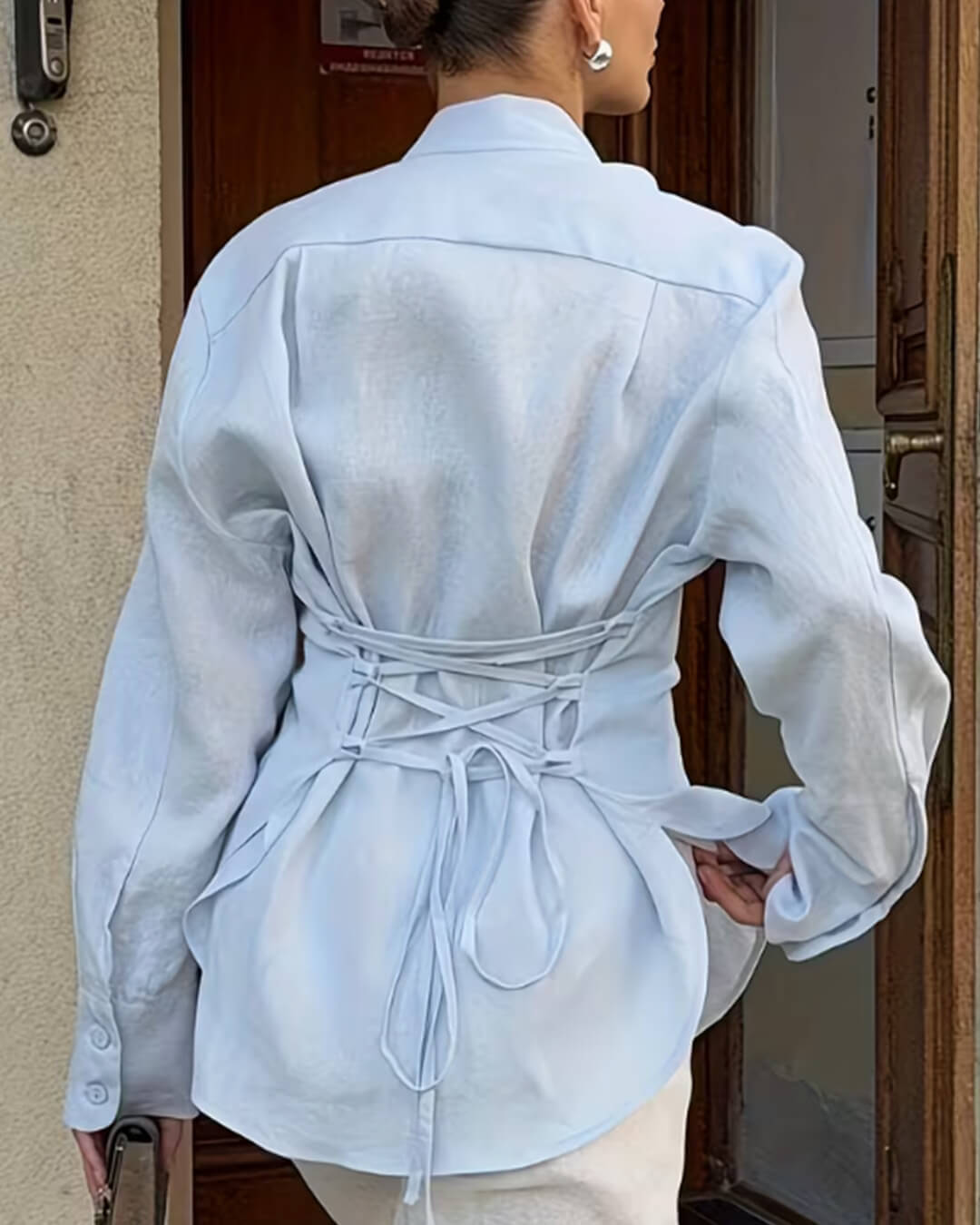 SOERA Harper Back - Tie Long Sleeve Blouse - Tops - 1005009869427676-;bs1775063643996931073 L