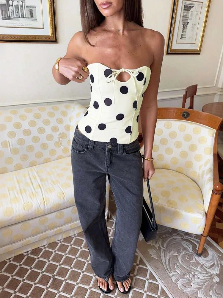 SOERA Jaida Polka Dot Strapless Top - Tops - 1005011564685793-;WK1771345061528080116 L