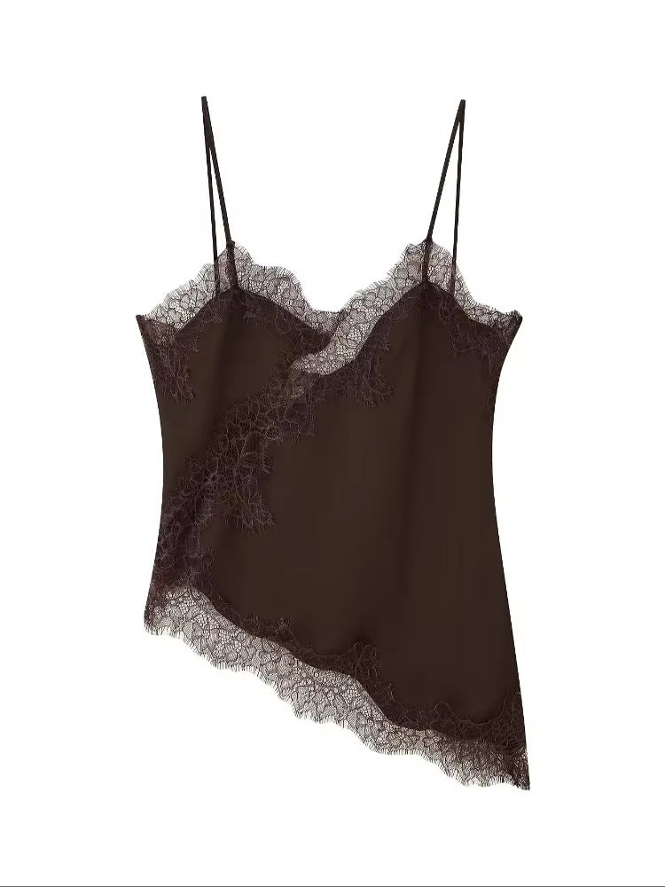 SOERA Kara Asymmetric Satin Cami Top - Tops - 1005009973435965-;uK1763048696673151548 Blue M